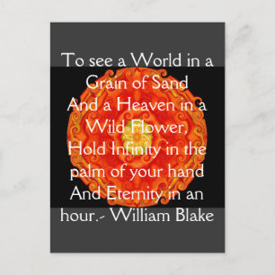 William Blake "World in a Grain of Sand" quote Postcard