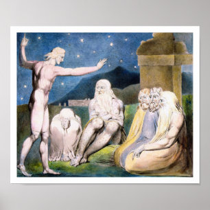 William Blake - Wrath of Elihu [Job] Poster