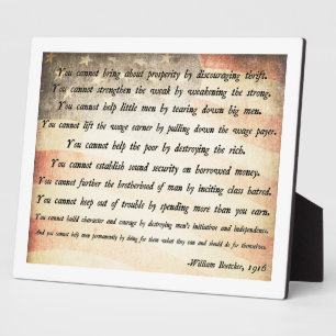 William Boetcker Quote Plaque