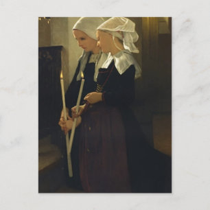 William Bouguereau- Prayer at Sainte Anne d'Auray Postcard