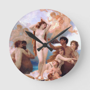 William Bouguereau - The Birth of Venus 1879 Round Clock