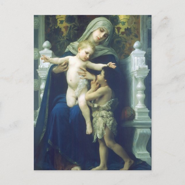 William Bouguereau-The Virgin, Jesus & St John Postcard (Front)