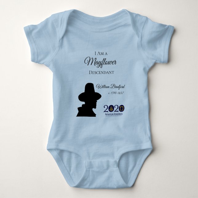 William Bradford Mayflower Baby Bodysuit (Front)