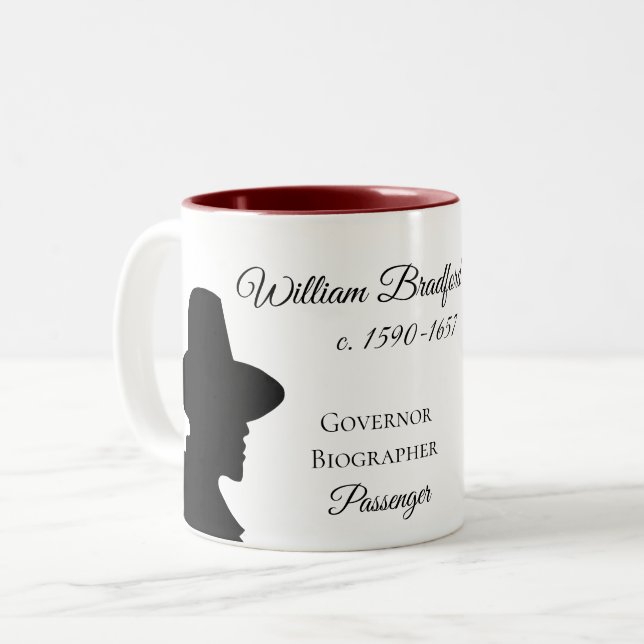 William Bradford Mayflower Descendant Mug (Front Left)