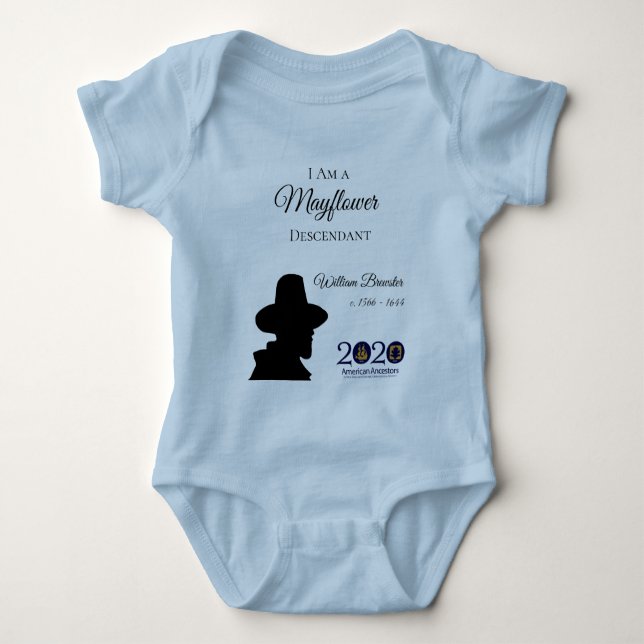 William Brewster Mayflower Baby Bodysuit (Front)