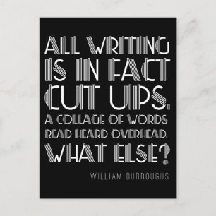 William Burroughs "Cut Ups" Writing Postcard