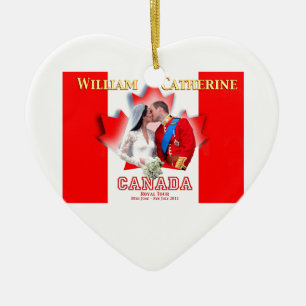 William & Catherine Canada Royal Tour Commemoratio Ceramic Tree Decoration