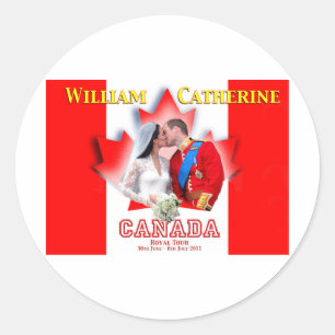 William & Catherine Canada Royal Tour Commemoratio Classic Round Sticker