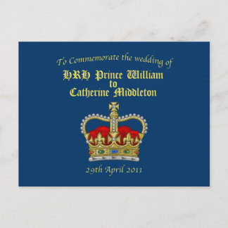 William & Catherine Royal Wedding April 29, 2011 Postcard