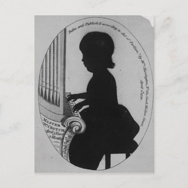 William Crotch Playing the Organ Postcard (Front)