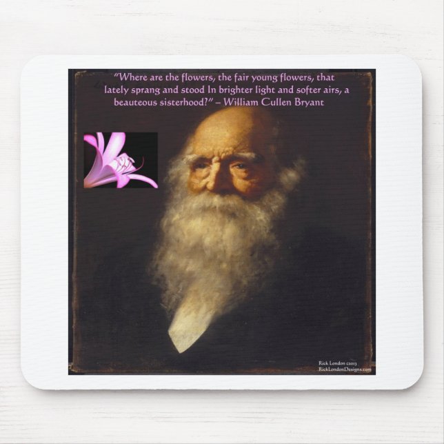 William Cullen Bryant Flower Poem Mouse Mat (Front)