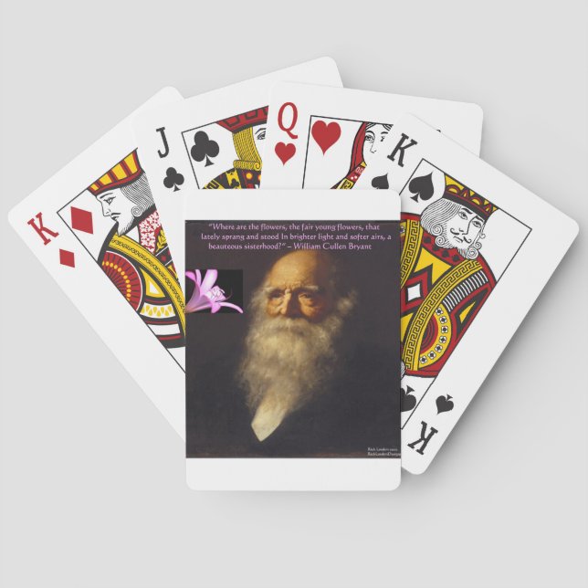 William Cullen Bryant Flower Poem Playing Cards (Back)