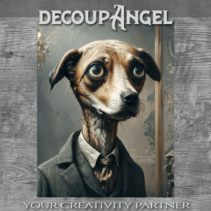 William - Dapper Dog - Decoupage - Tissue Paper