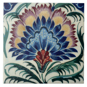 William De Morgan Oriental Flower Tile