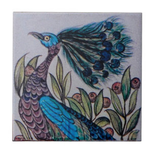 William De Morgan - Peacock - Tile 1 of 3