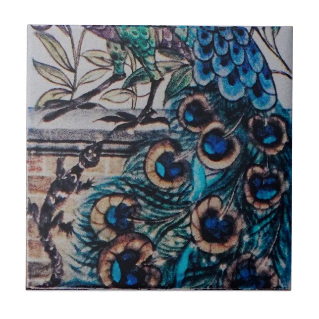 William De Morgan - Peacock - Tile 2 of 3 (Front)