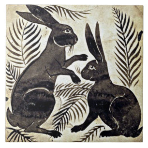 William De Morgan Rabbits Tile
