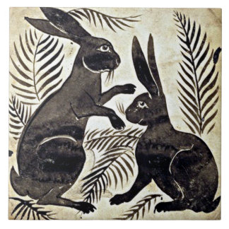 William De Morgan Rabbits Tile