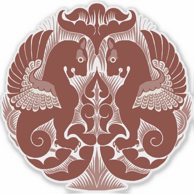 William De Morgan Red Griffins Vinyl Sticker (Front)