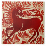 William De Morgan Repro Red Unicorn Tile<br><div class="desc">De Morgan was an important Arts & Crafts movement artist and was the head of tile production at William Morris's studio. We are pleased to add a copy of his unicorn tile to our collection of De Morgan Arts & Crafts tiles. Look for it in additional colors soon.</div>