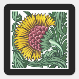 William de Morgan Tile Square Sticker