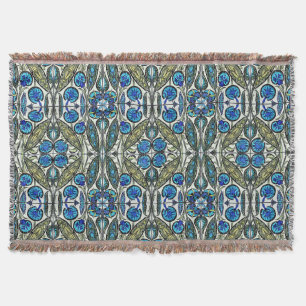 William De Morgan Victorian Textiles Throw Blanket