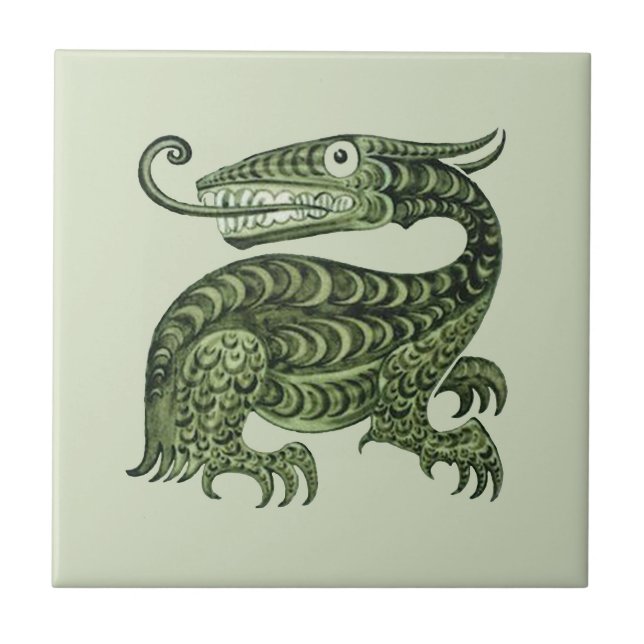 William De Morgan's Jabberwock Tile (Front)