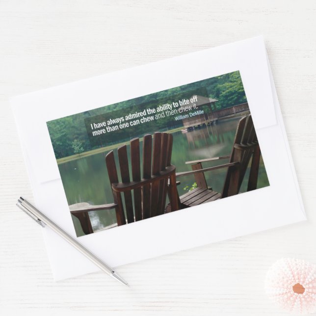 William DeMille Inspirational Quote "Bite off" Rectangular Sticker (Envelope)
