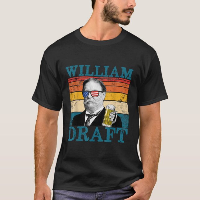 William Draught Patriotic Retro Drinking President T-Shirt (Front)