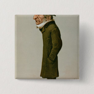William Ewart Gladstone 15 Cm Square Badge
