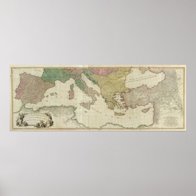 William Faden Mediterranean Map Poster (Front)