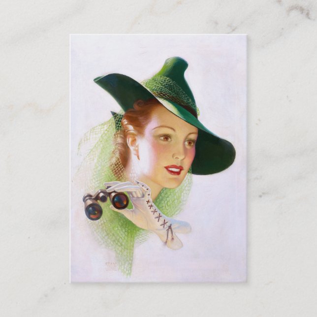 William Fulton Soare: Woman with Binocular Business Card (Front)