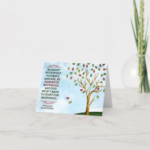 William Gladstone Inspirational Quote "Happiness" Thank You Card