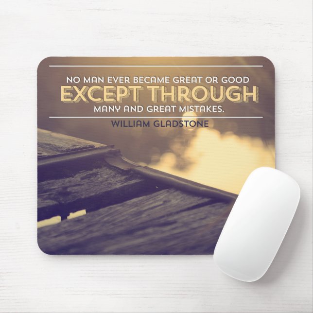 William Gladstone Inspirational Quote "Mistakes" Mouse Mat (With Mouse)