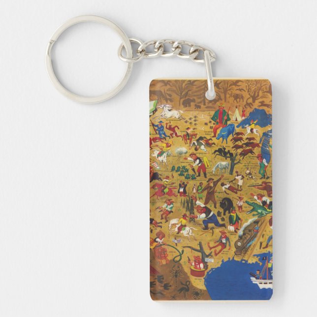 William Gropper's America - Cartoon Folklore Key Ring (Front)