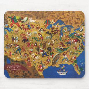 William Gropper's America - Cartoon Folklore Mouse Mat