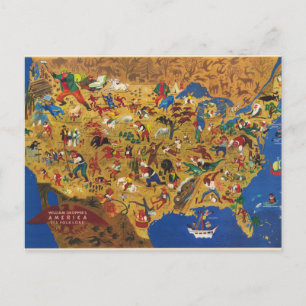 William Gropper's America - Cartoon Folklore Postcard