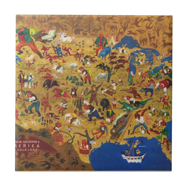 William Gropper's America - Cartoon Folklore Tile (Front)