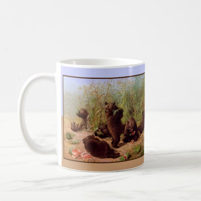 William H. Beard - Bears in the Watermelon Patch Coffee Mug (Left)
