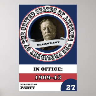 William H. Taft Presidential History Retro Poster
