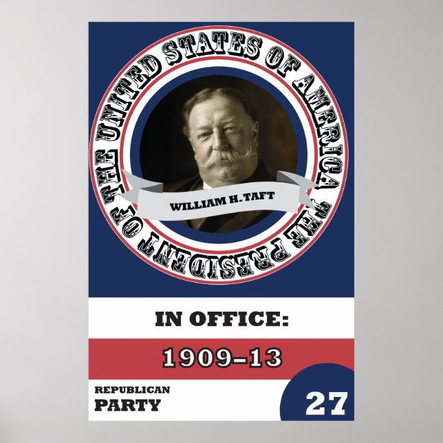 William H. Taft Presidential History Retro Poster (Front)