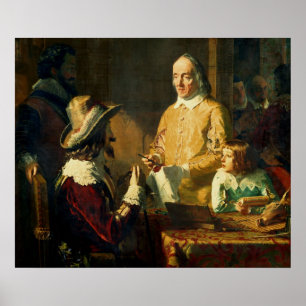 William Harvey  demonstrating to Charles I Poster