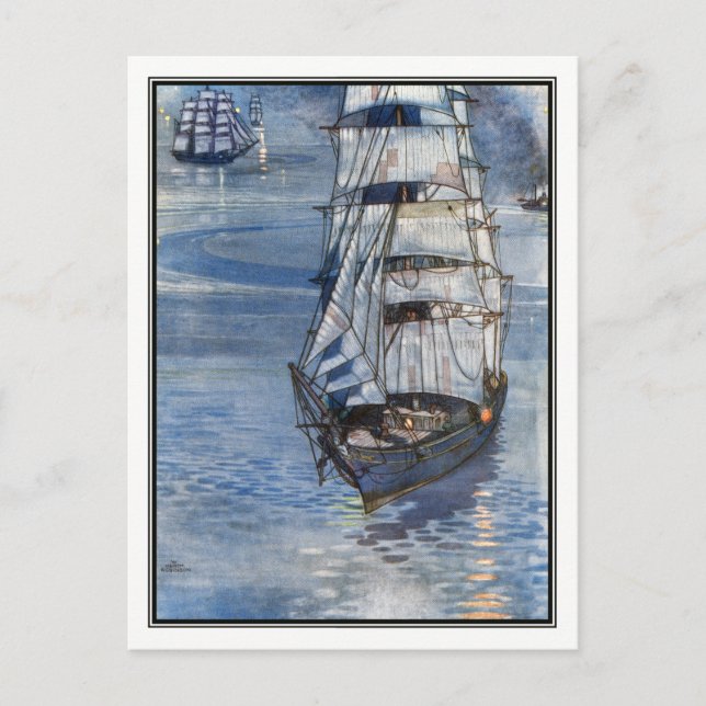 William Heath Robinson - Vintage Ship Art Postcard (Front)