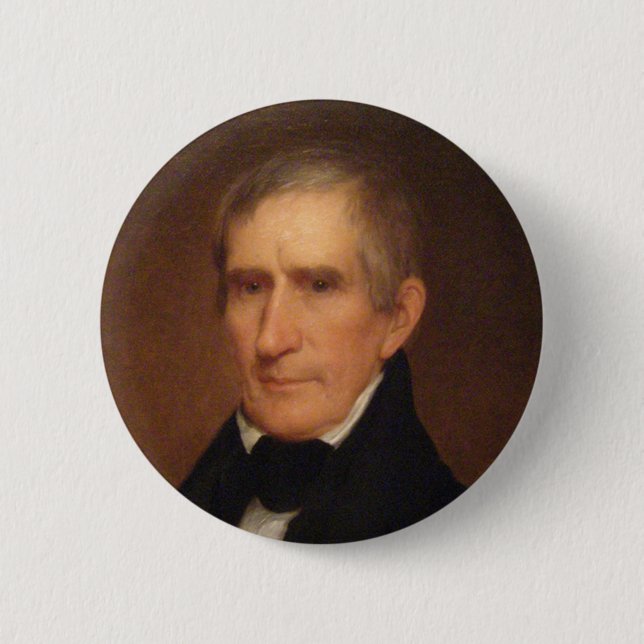 William Henry Harrison 9 6 Cm Round Badge (Front)