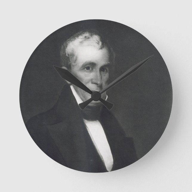 William Henry Harrison, 9th President of the Unite Round Clock (Front)