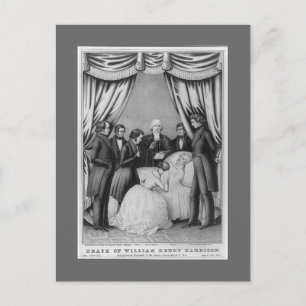 William Henry Harrison death bed Postcard