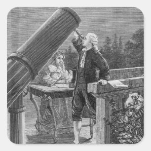 William Herschel  Discovers the Planet Uranus Square Sticker