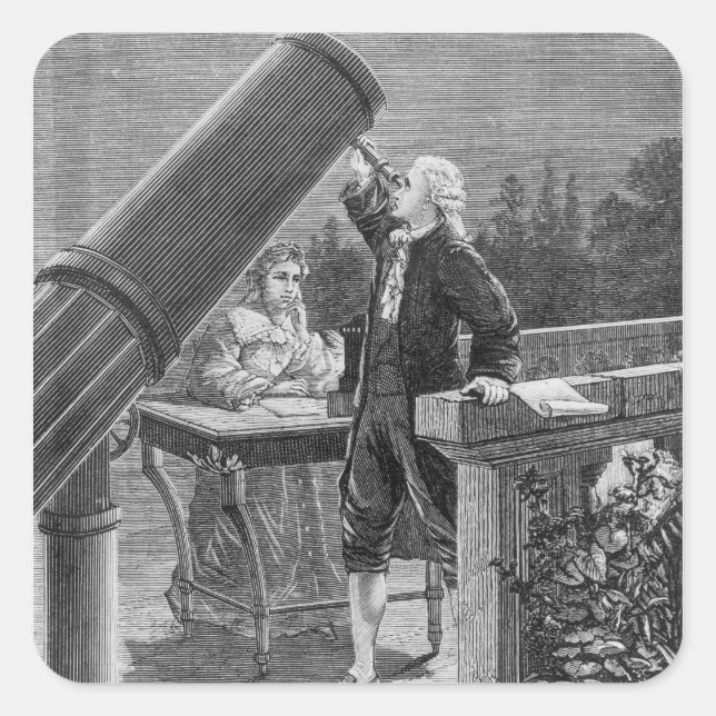 William Herschel  Discovers the Planet Uranus Square Sticker (Front)