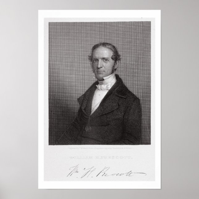 William Hickling Prescott, engraved by Thomas B. W Poster (Front)