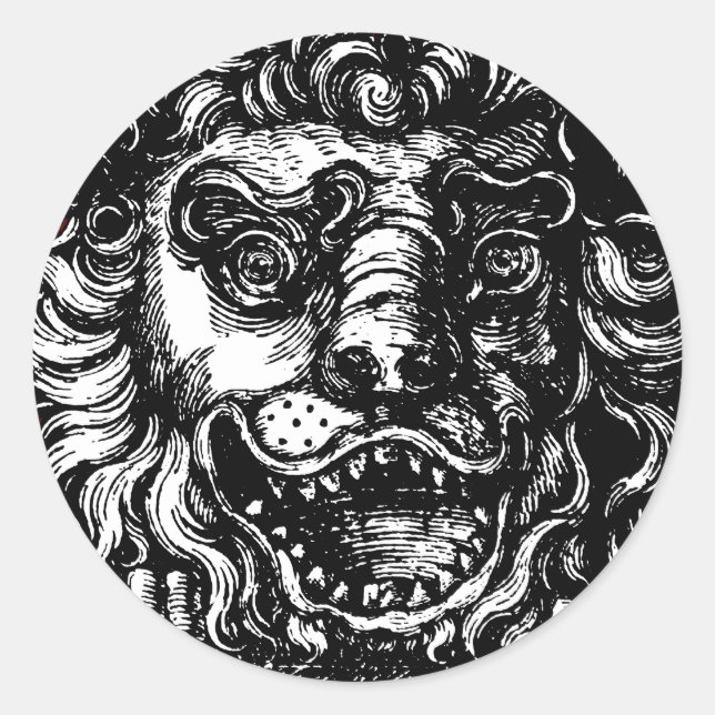 William Hogarth's Lion's Head Button's Tavern  Classic Round Sticker (Front)